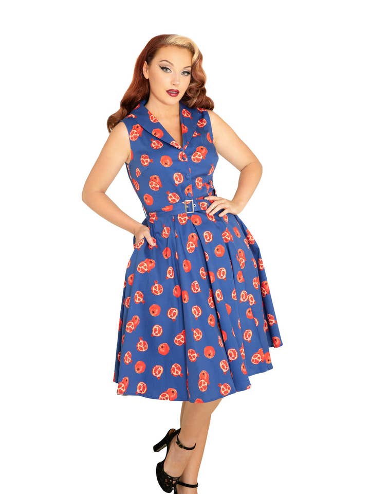 213307 | Jani | Vestido giratório com bolsos por atacado de Miss Lulo