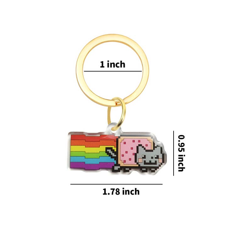 Real Sic - Wholesale Keychain - Unisex - Nyan Cat Keychain - Rainbow Cat Meme Acrylic Keychain2