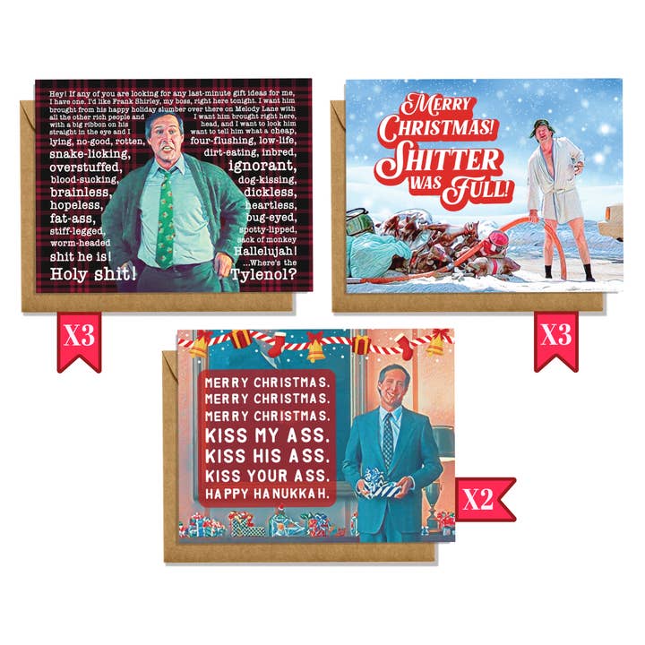 Ensemble de cartes de vœux pour les vacances de Noël - 8 cartes et enveloppes pour la vente par Lucky Mfg. Co.