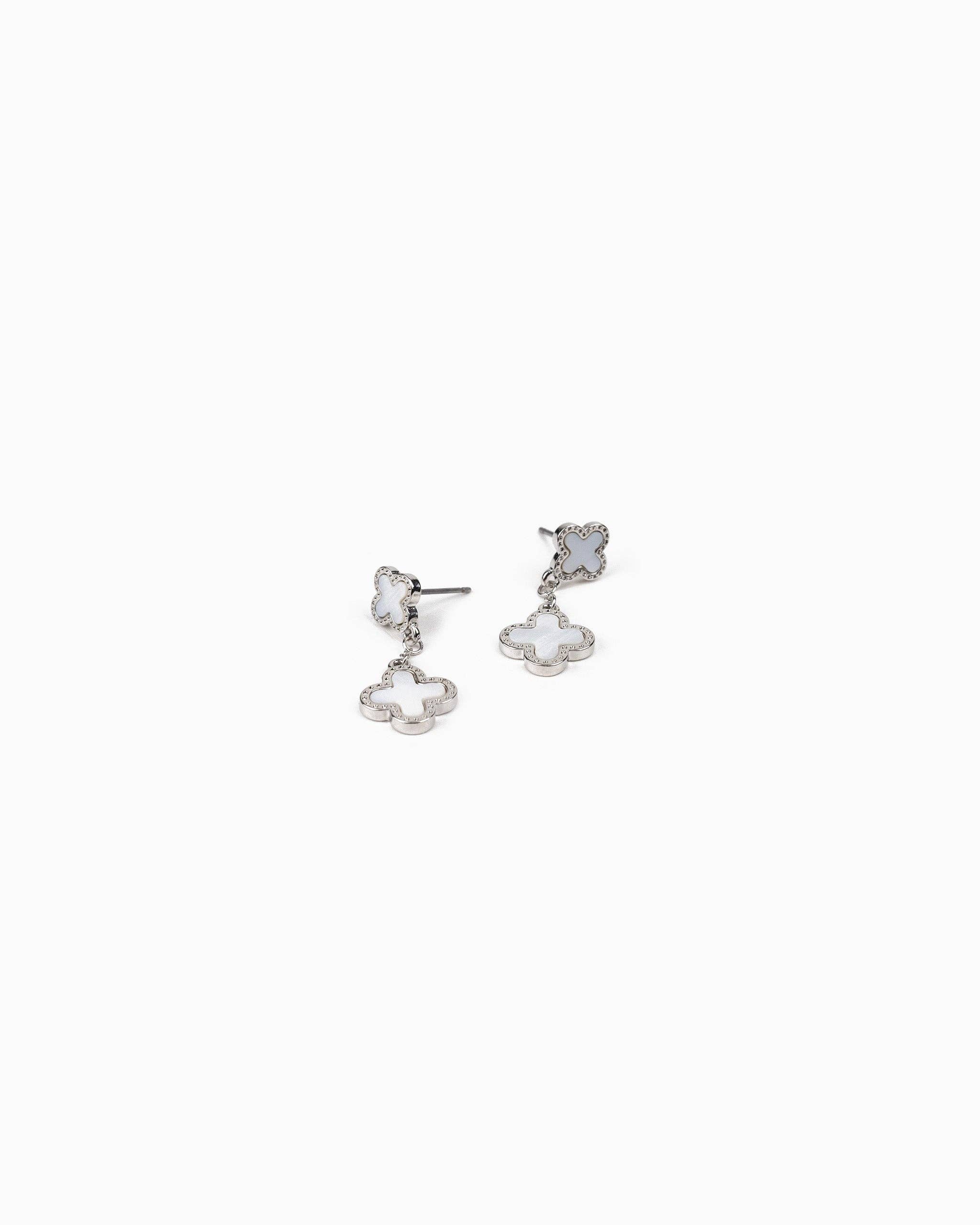 Sessori – wholesale Dangle earrings – Double MOP Clover Drop Earrings7