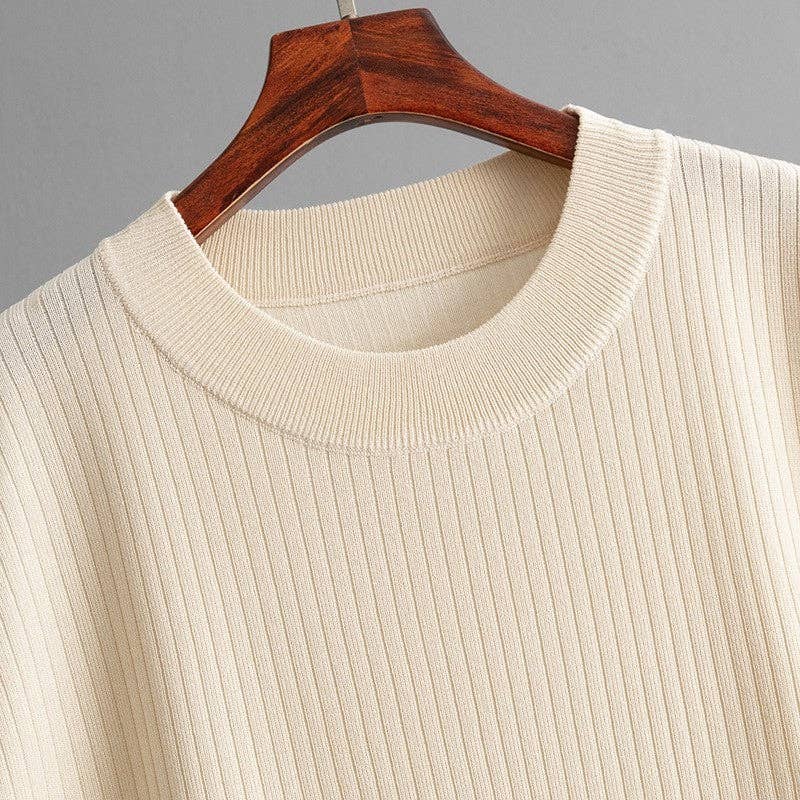 Sheer Trend - Vente Ensemble haut et pantalon (PAS d'intérieur) - Femme - Ensemble Débardeur Uni en Maille et Pantalon à Jambes Larges5