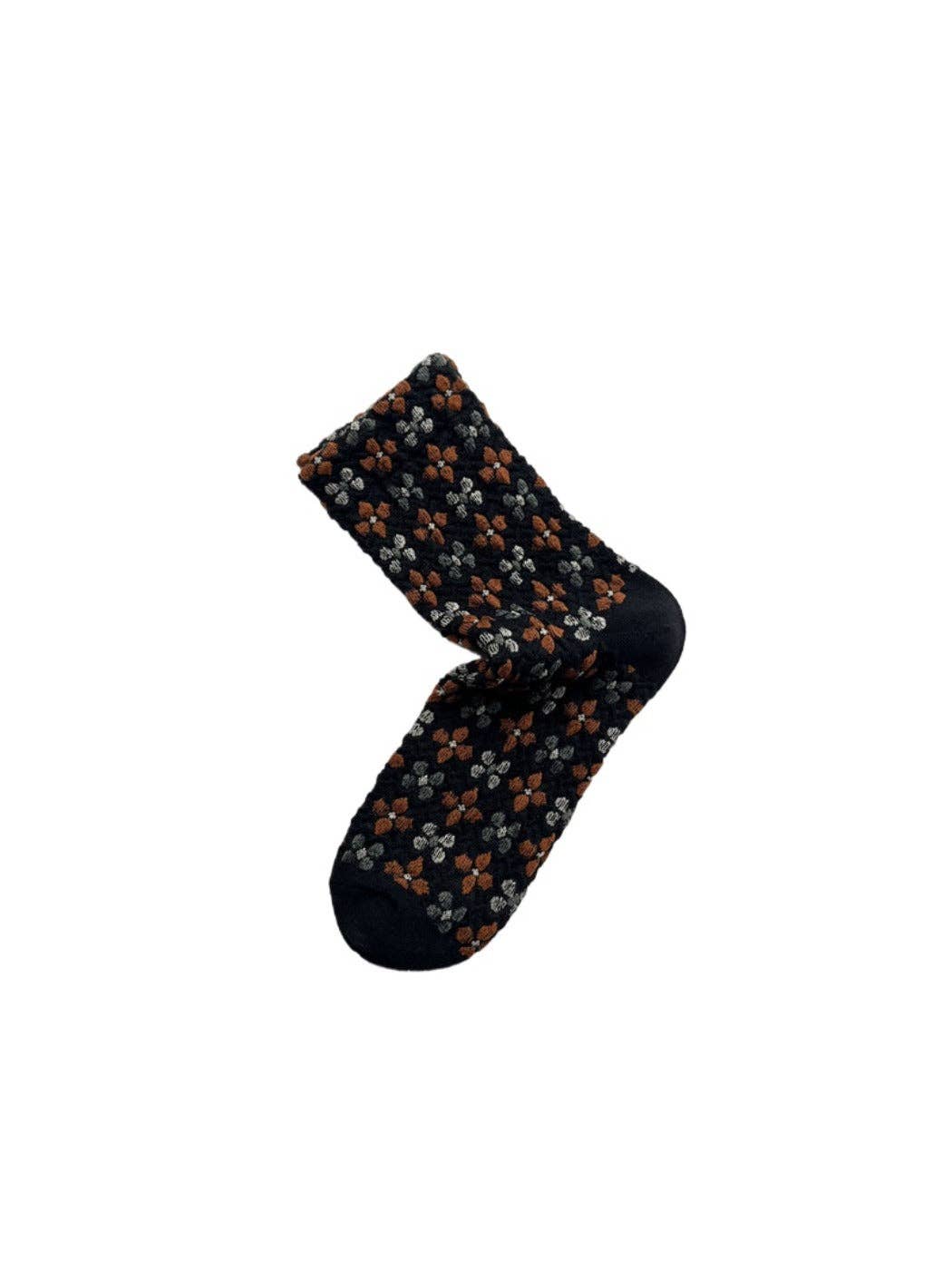 Funkyrel® Atzbranding Limited - Wholesale Socks - Women's - Rufia - Floral Embossed Retro Style Socks12