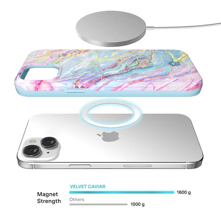 VELVET CAVIAR - Wholesale Phone Case - Women's - iPhone 15 MagSafe Case - Holo Moonstone Marble