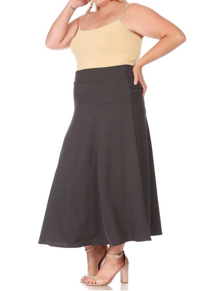 MOA COLLECTION – Saia - Mulher por atacado – Saia Longa Plus Size Flare Linha A para Mulher5