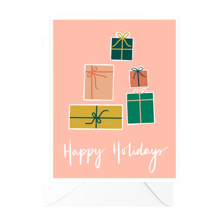 Presents Happy Holidays Greeting Card for wholesale by Élana Camille Creates Paper & Design