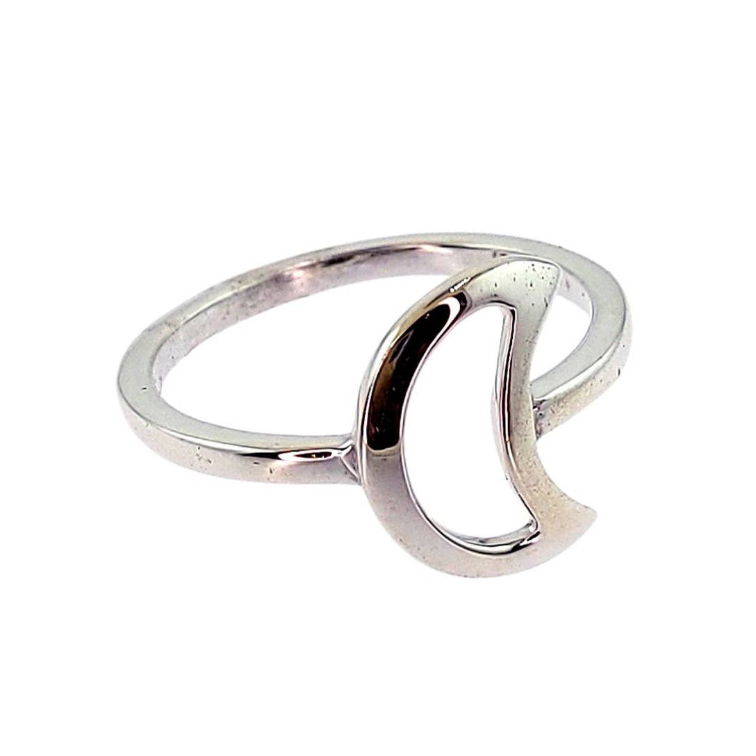Crystal Earth Sterling - Wholesale Band/Stacked Ring - Celestial Crescent Moon Sterling Ring - Sterling Silver2