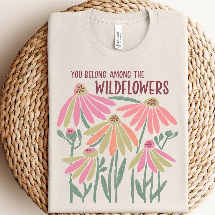 Willow Poppy - Wholesale Screen Printed T-Shirt - Women's - Boho Wildflowers Graphic Tee
