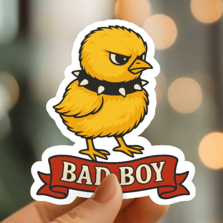 Funny Bad Boy Vinyl Sticker for wholesale by Mystical Monkey Toes