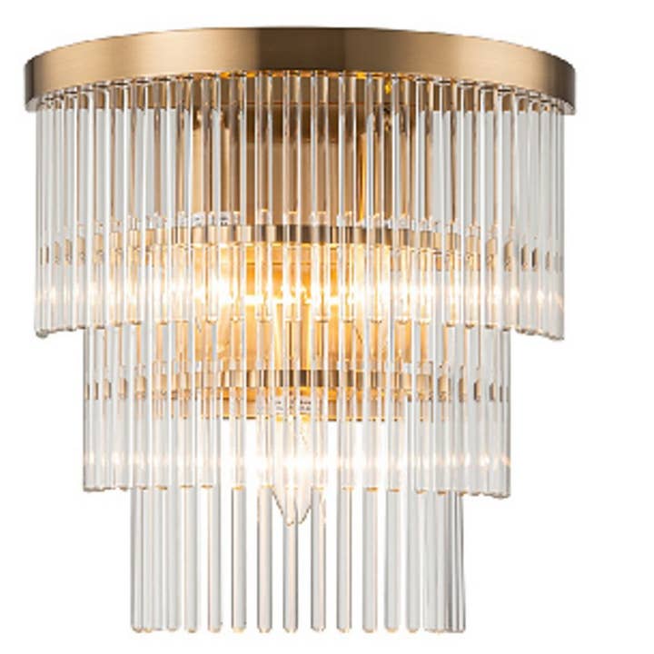 Væglampe i krystal og gyldent metal 33x17x34 cm for engroshandel hos Ethan Chloe - GARPE GROUP - GARCIA PÉREZ Y CÍA S.L.