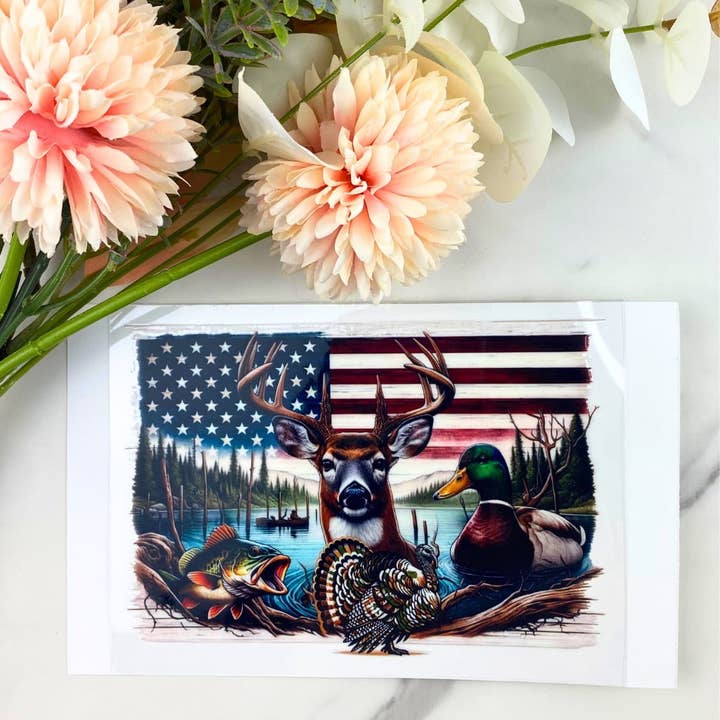 Jagt | 4 ″ UV DTF Mærkat for engroshandel hos HKS Custom Designs