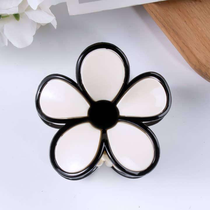 NINEXIS - Wholesale Hair Clip - Women's - CWAHA1309_ELEGANT FIVE PETAL FLOWERS HAIR CLAW CLIP