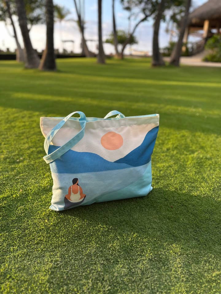 Serene Blue Tote Bag – Inspired by Hawaii 🌊 for wholesale by Angela Wan Art