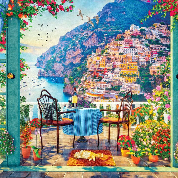 Peter Pauper Press - Wholesale Puzzle - Adult - Positano Balcony 1000 Piece Jigsaw Puzzle