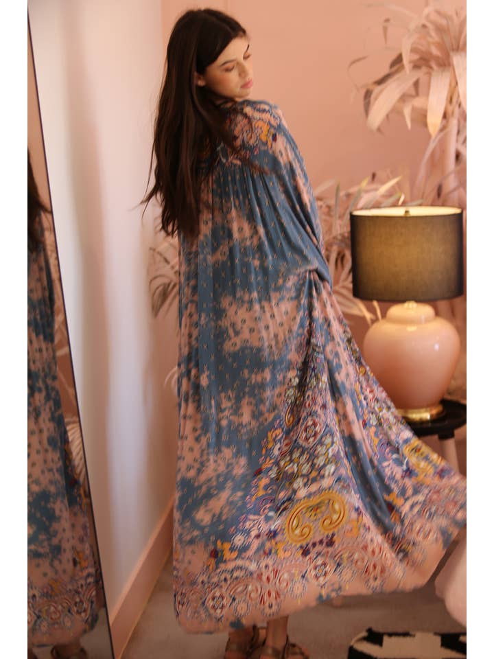 ANGIE - Wholesale Kimono – Women's - BJ664-W702 BLEACH TIE DYE PRINTED DUSTER KIMONO21