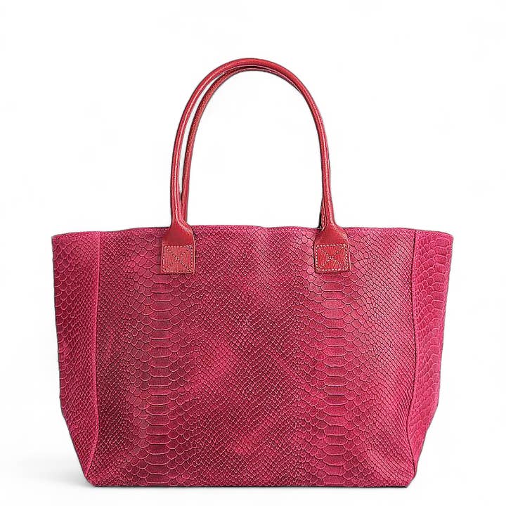 Bolso de cuero fucsia LOLA con estampado de pitón para venta al por mayor de ZEEN