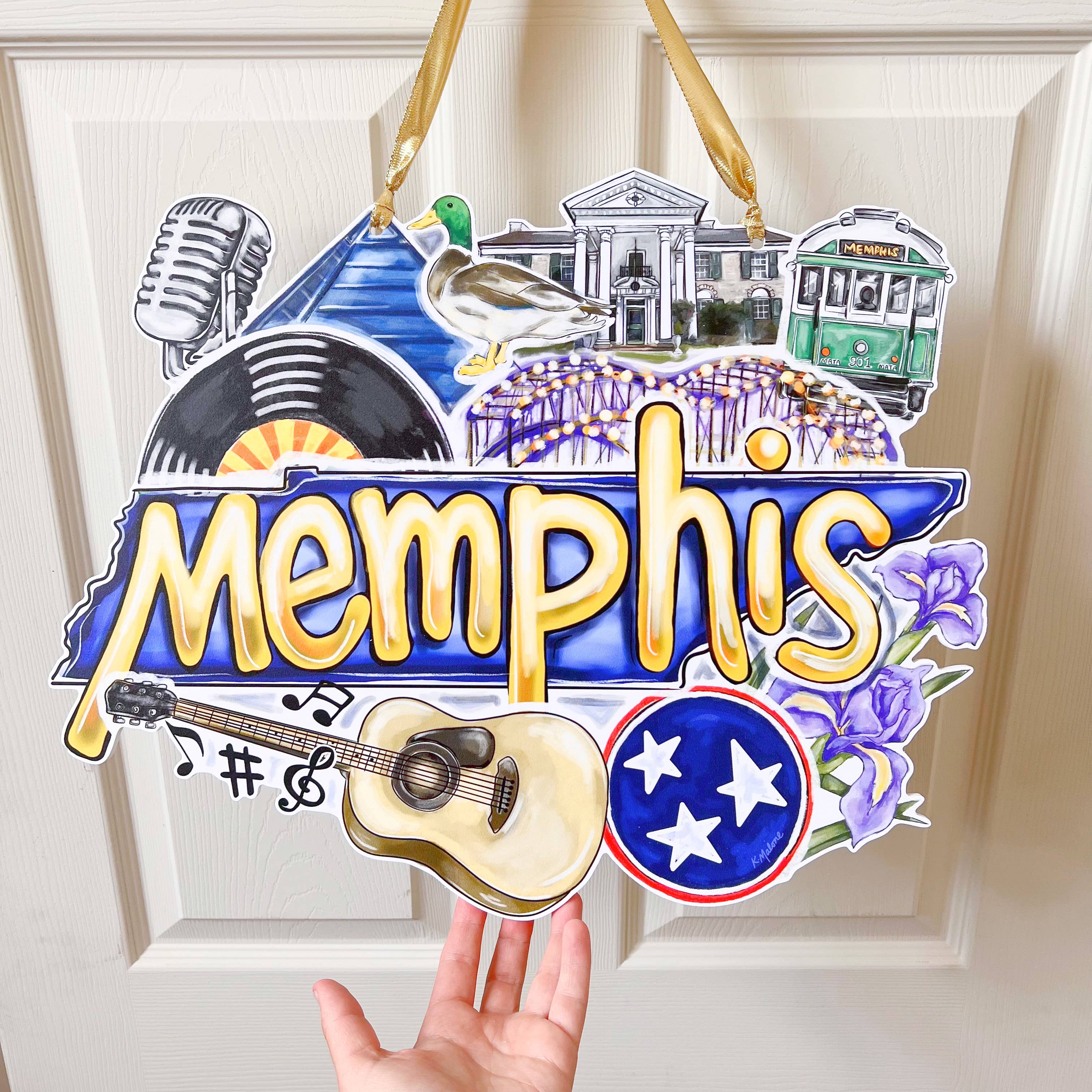 Home Malone - Wholesale Door Hanger - Memphis Door Hanger - Tennessee Pride Southern Outdoor Decor2