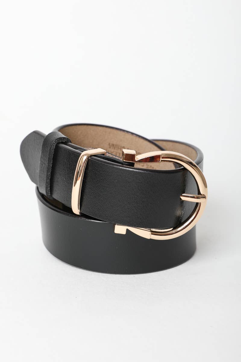 Leto Accessories - Wholesale Belt - Women's - Chic Horseshoe Gold Buckle Belt – Western Style Vibes 🧲0