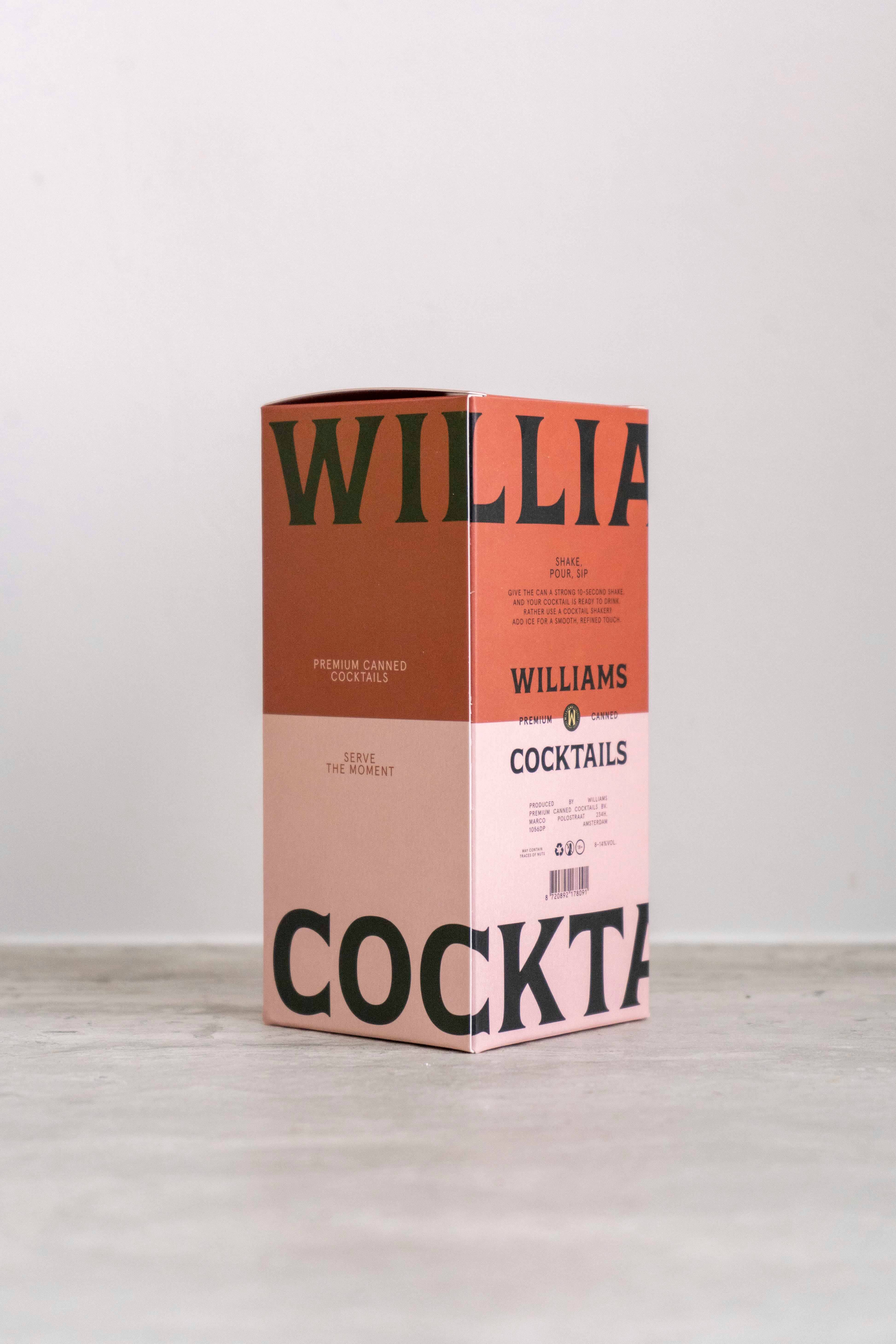 Williams Premium Canned Cocktails - Wholesale Cocktail Mix/Syrup - Gift packaging including 3 cocktails (PSMA, ESMA, MRGA)6