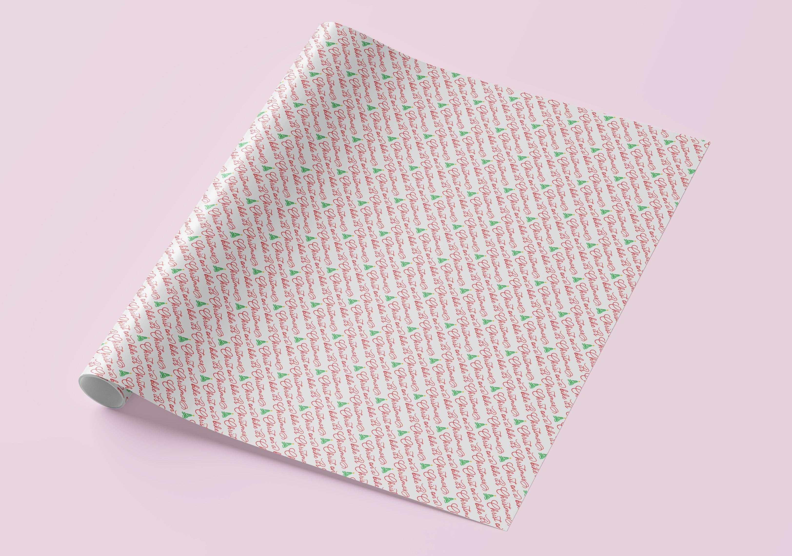 Sweary Card Lady - Wholesale Flat Wrap - Christ on a Bike It’s Christmas Gift Wrap - Flat Sheet4