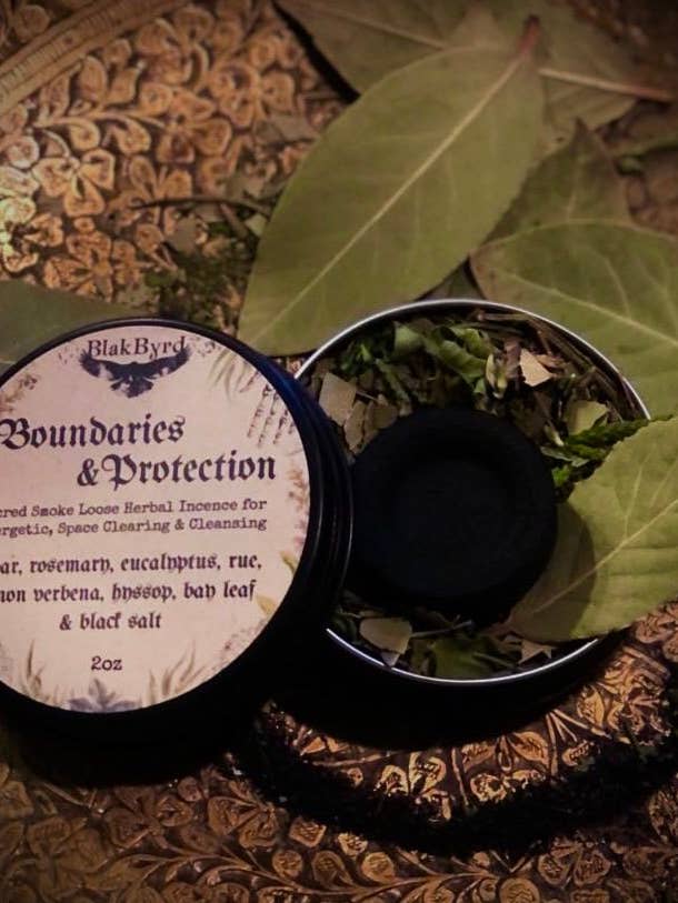 BOUNDARIES & PROTECTION Holy Smoke Loose Herbal Incense for wholesale by BlakByrd Botanika