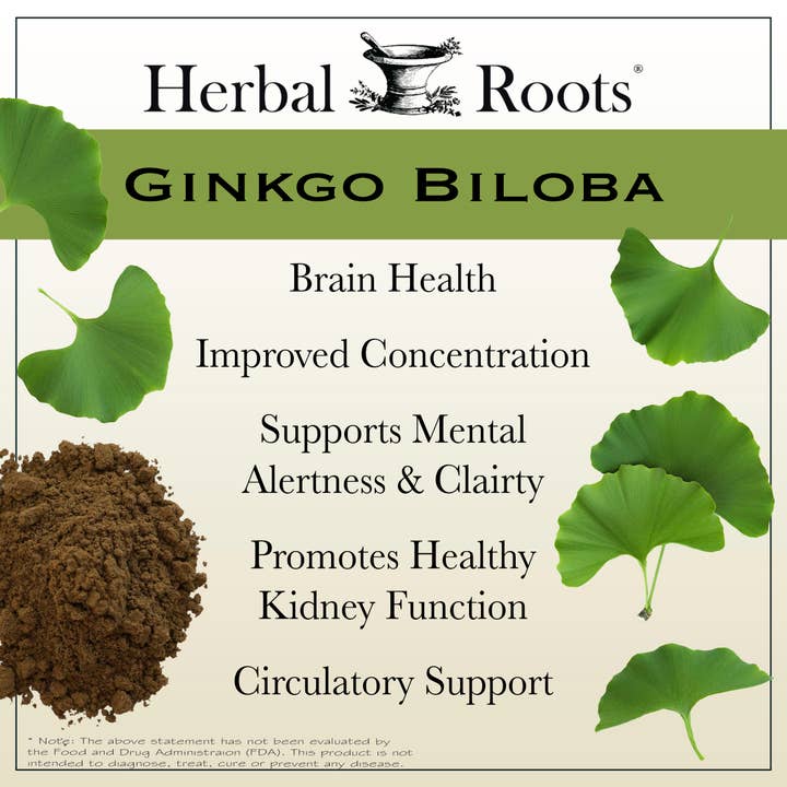 Herbal Roots - Wholesale Oral Supplement/Vitamin - Herbal Roots Organic Ginkgo Biloba Capsules5