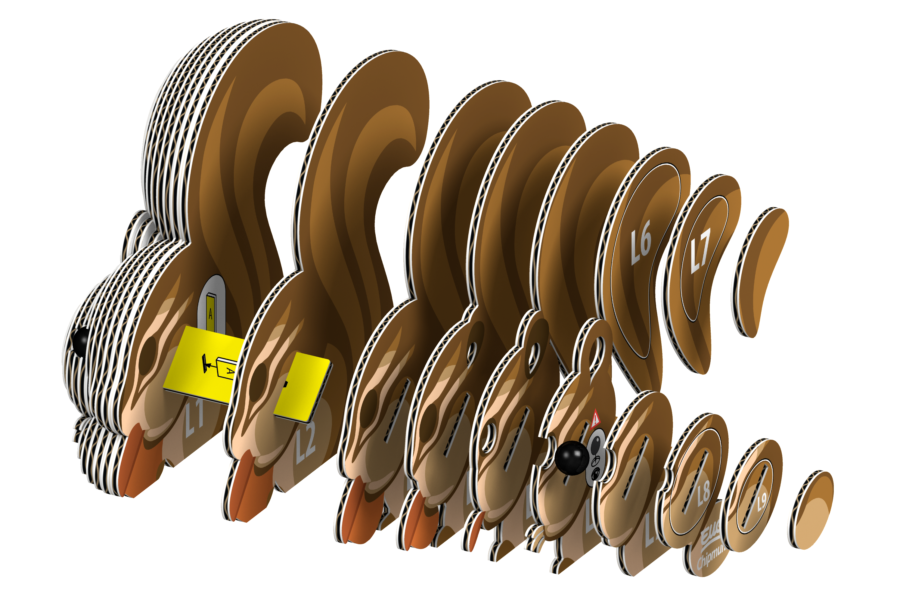 Safari Ltd. - Wholesale Puzzle - Kids - EUGY Chipmunk 3D Puzzle2