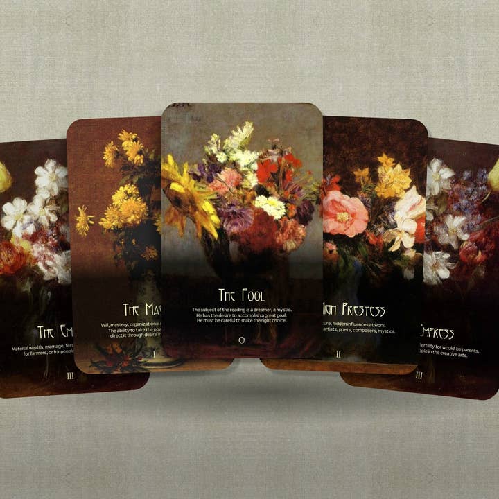 Ibiza Tarot USA - Wholesale Tarot Cards - Floral Tarot - Major Arcana - Henri Fantin-Latour art