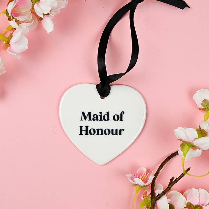 Ceramic Maid of Honour Heart Keepsake for wholesale by Team Hen