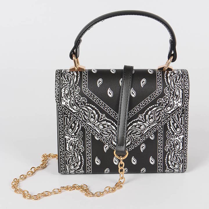 3AM BY H&D ACCESSORIES - Wholesale Crossbody Bag - Women's - Bandana Print Handle Cross Body Bag