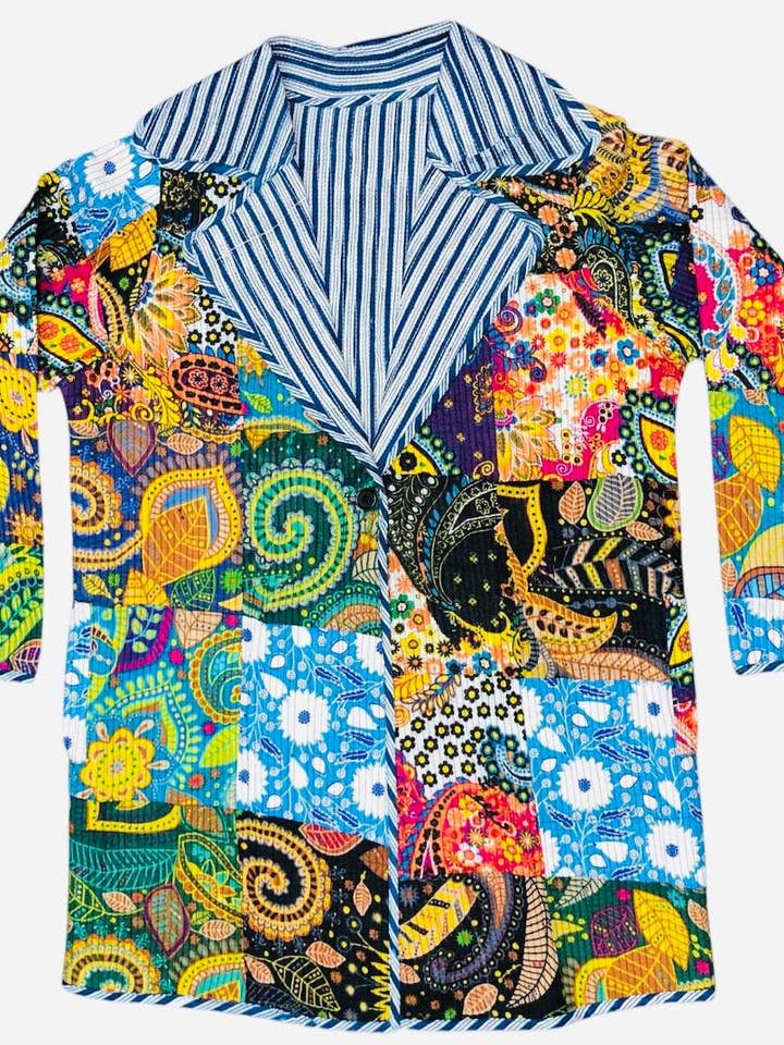Bomulls Kantha Kviltad Boho Vintage Reversibel Jacka R26043 för wholesale av Rising International Inc