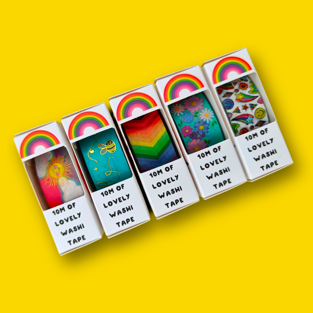 The Paper Lobster - Vente Rubans adhésifs Washi - Ruban Washi à chevrons arc-en-ciel1