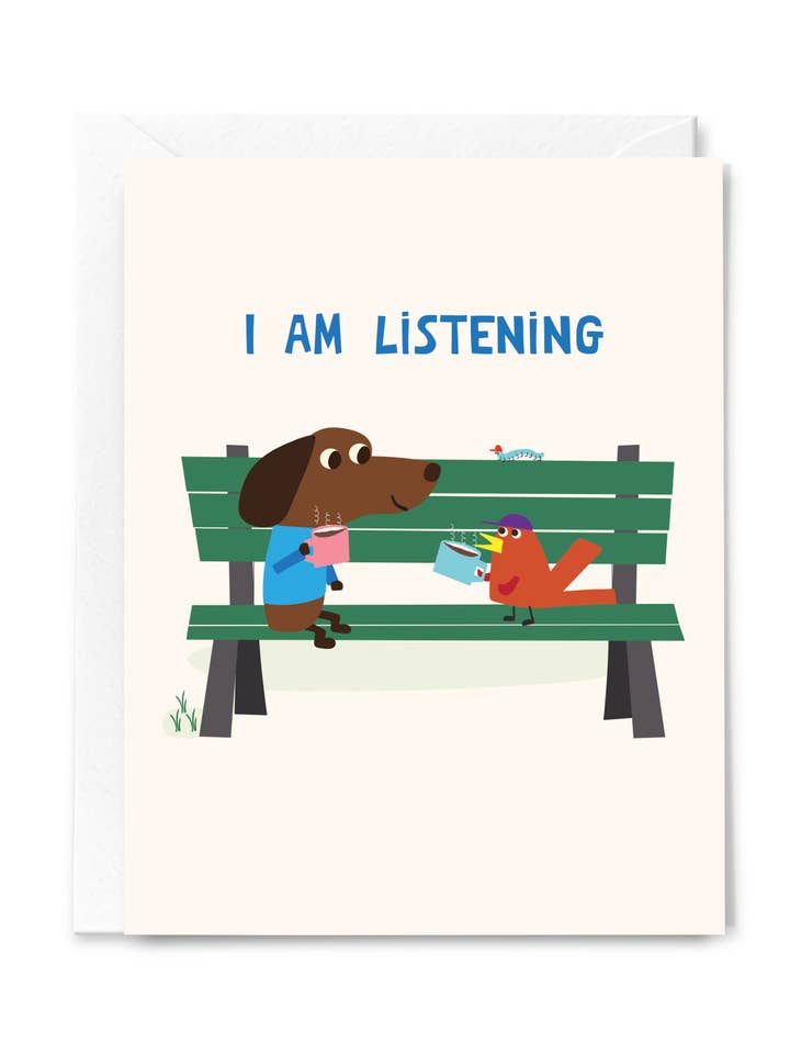 I Am Listening Card featuring Stanley for wholesale by Happy Just Happy