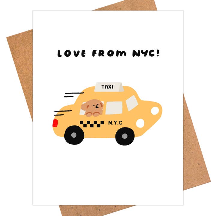 NYC Greeting Card - New York Taxi for wholesale by iej studio