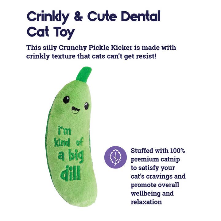 Pet Palette Distribution - Wholesale Pet Toy - Cat - Catstages Crunchy Pickle Kicker Cat Toy Green1