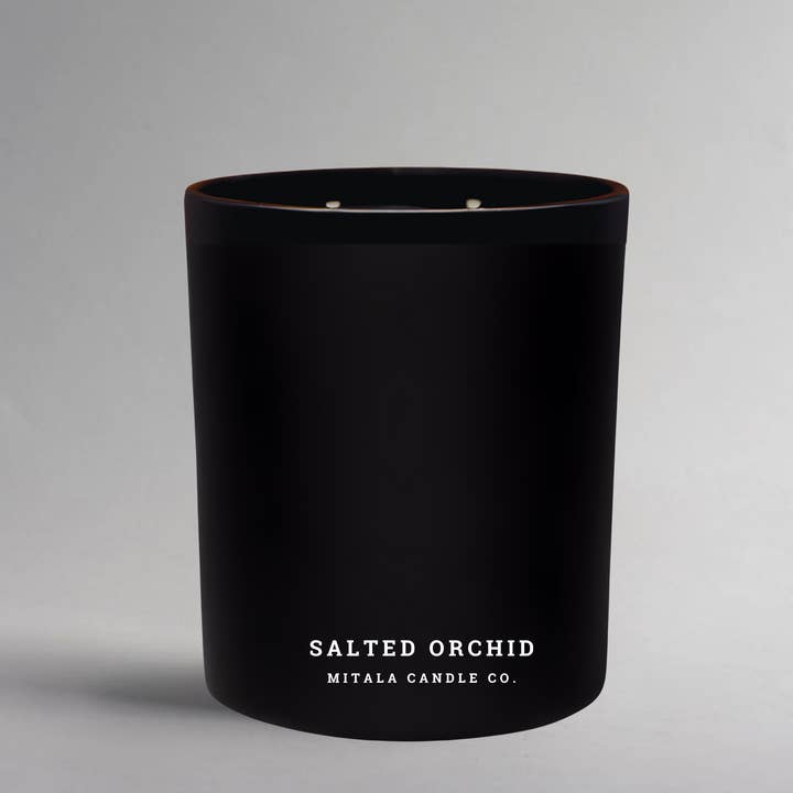 Salted Orchid Classic 2-Wick Candle (12oz) for wholesale by Mitala Candle Co.