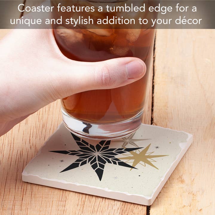CounterArt/Highland Home/Thirstystone/CoasterStone - Wholesale Coasters - Thirstystone Christmas Stars Single Absorbent Stone Coaster