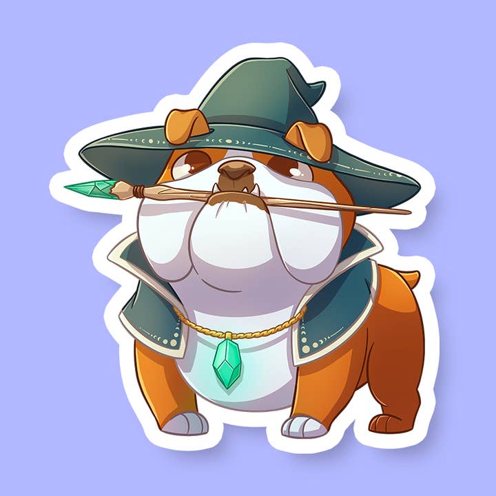 Wizard Class D&D Dog Sticker for wholesale by Riftgate