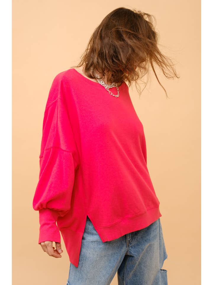 HEATHER GREY OVERSIZED SWEATSHIRTS S10550 for wholesale on Faire