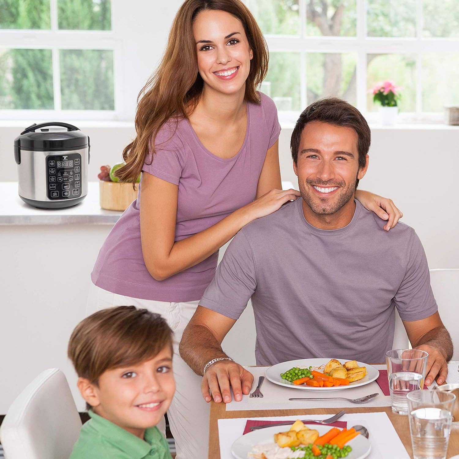 Moss & Stone - Vendita all'ingrosso Elettrodomestici da cucina - Piccolo Cuociriso Elettrico Digitale, 4-8 Tazze, 10 Impostazioni Preimpostate, Vaporiera per Riso Bianco e Integrale, Pentola a Cottura Lenta con Vaporiera per Verdure, Pentola6