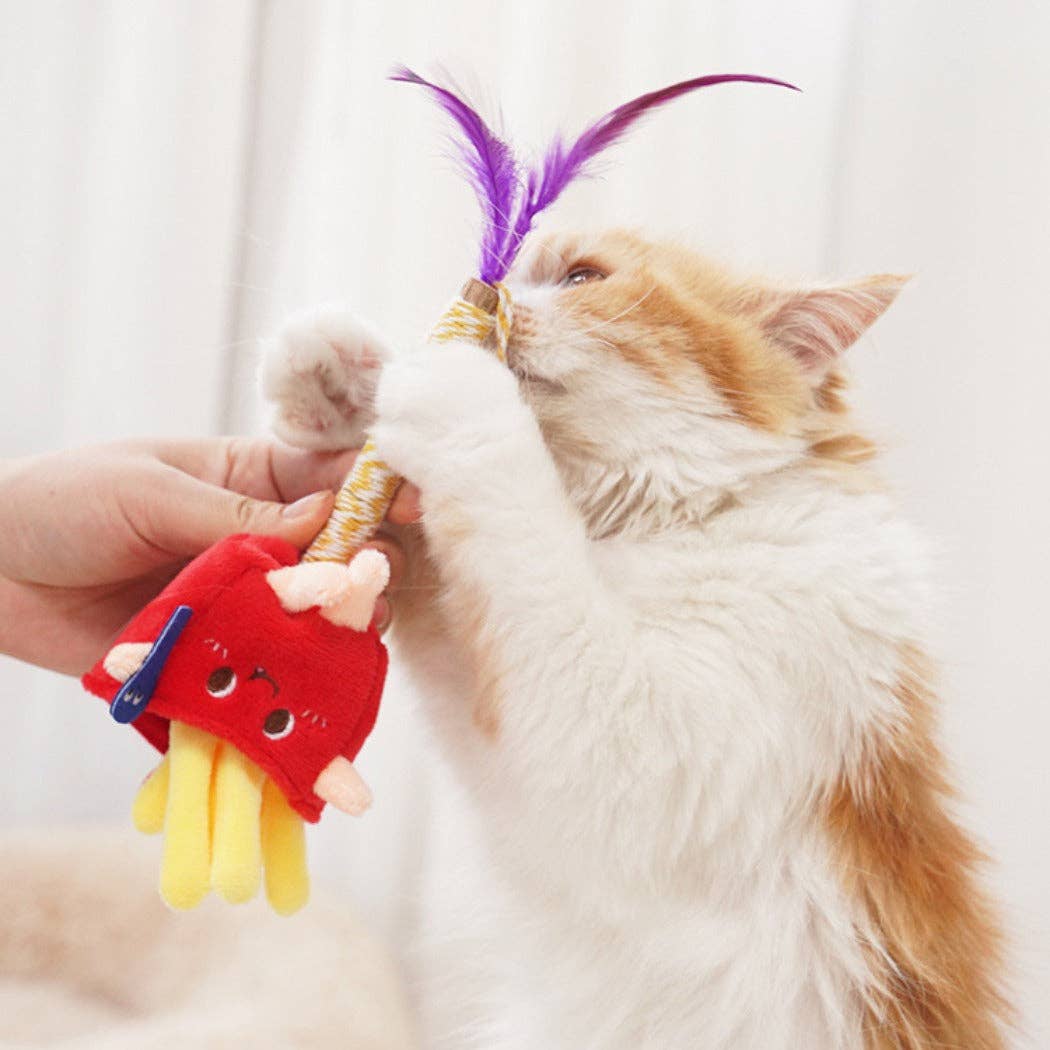 Cheerhunting - Wholesale Pet Toy - Cat - Moo – Plush Vegetable Cat Teaser Wand8