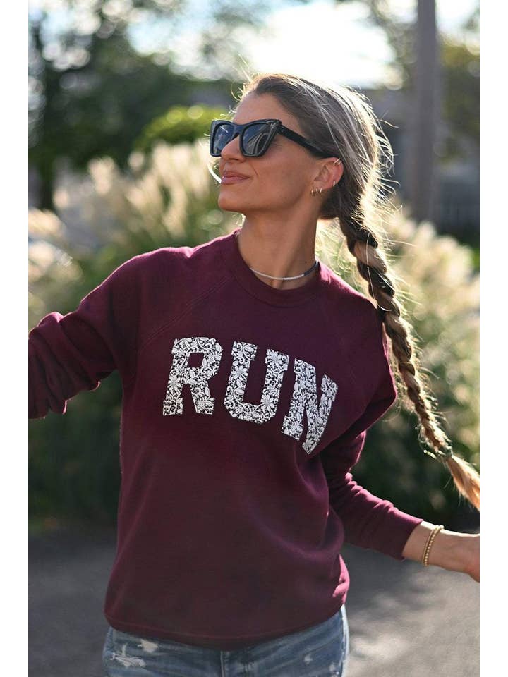 Sarah Marie Running Co - Wholesale Graphic Sweatshirt - Women's - RUN Lace Sweatshirt8