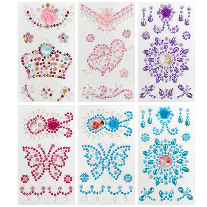 Wrapables Crystal Rhinestone Gem Stickers (Set of 6) for wholesale by Wrapables.com
