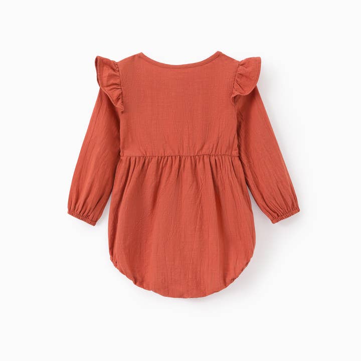 Orange Family Matching Plaid Shirt or Shirred Bodice Tiered Dress for wholesale on Faire
