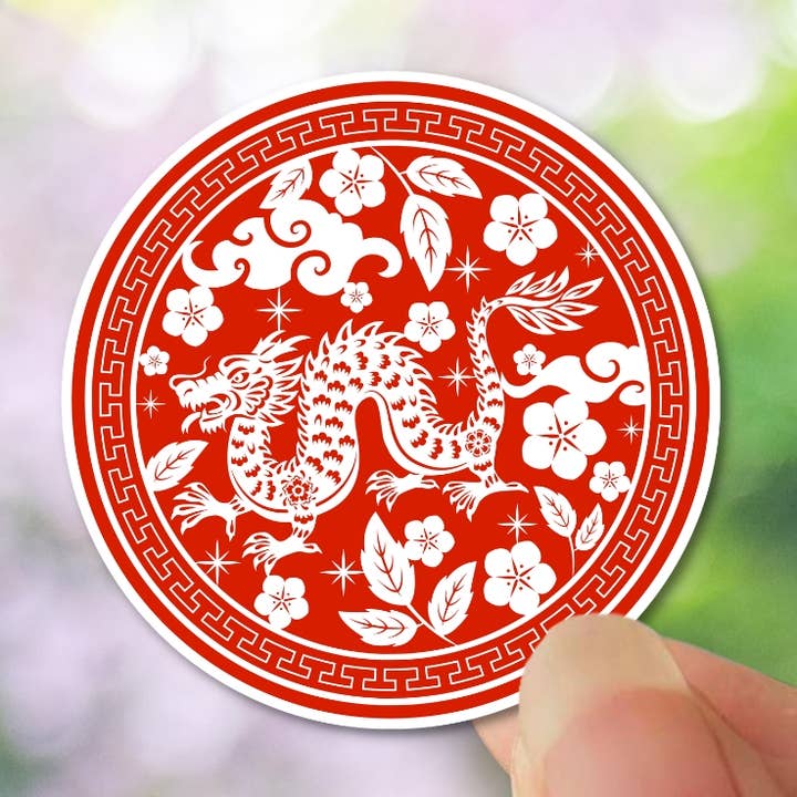 Chinese New Year Sticker, Year Of The Dragon 2024 for wholesale by Apsara Labels