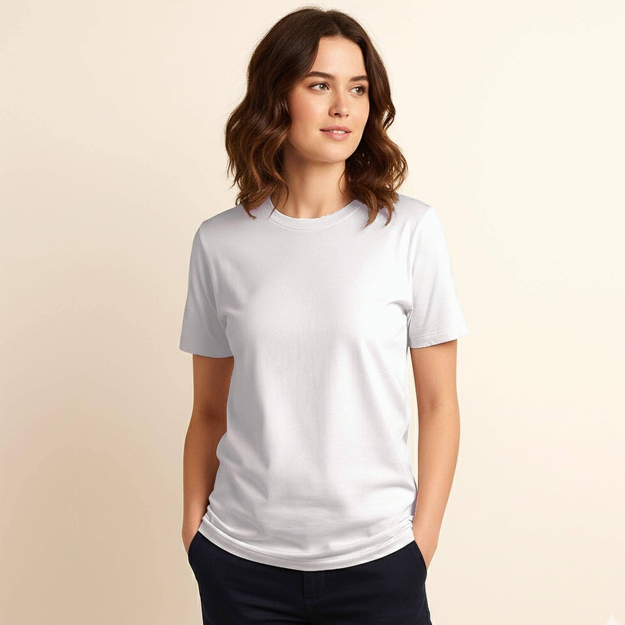 ECUALAMA - Vendita all'ingrosso Maglietta - Unisex - ECUALAMA T-shirt Premium Unisex in Cotone Organico 100% - Morbido Misto Cotone, Commercio Equo e Solidale - COTOPAXI SNOW (bianco semplice)3