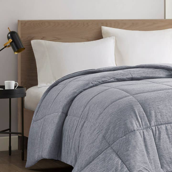 Olliix - Wholesale Down Comforter - Oversized Jersey Knit Down Alternative Comforter, Grey