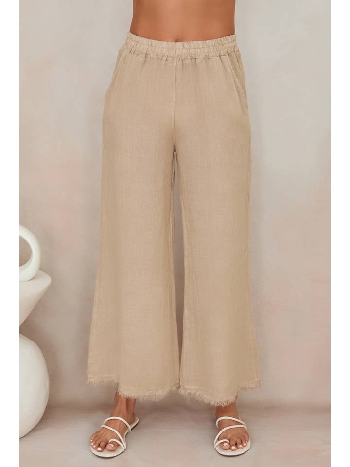 MILIO MILANO - Wholesale Pants - Women's - ITALIAN LINEN PANTS WITH RAW HEM (12282/154012/154102)17