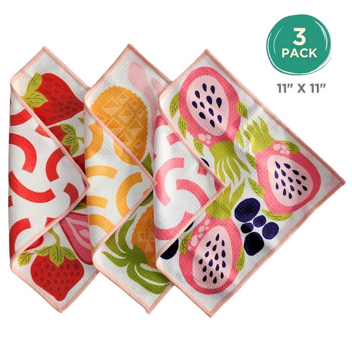 Strawberry - Dual Sided Dishcloth - Wash Cloth - Mini Towels for wholesale by Buzzee