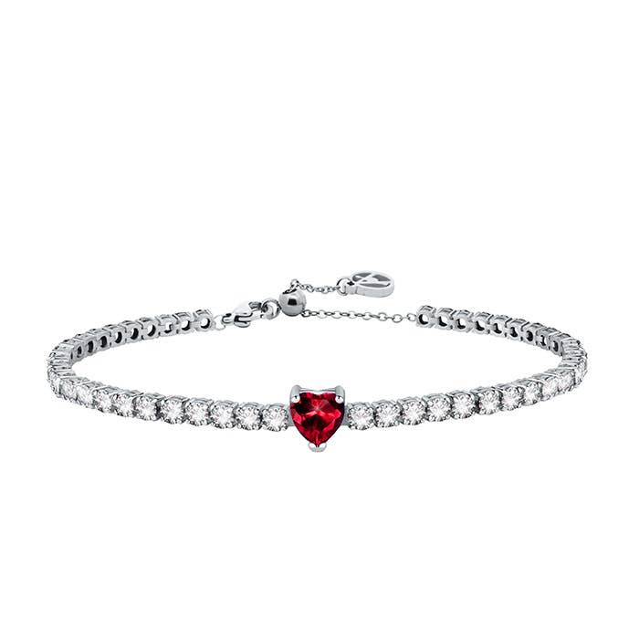 AMORINO SRL - Venta al por mayor Pulseras de tenis - Pulsera de tenis ajustable con dije en forma de corazón - JN2476A1853