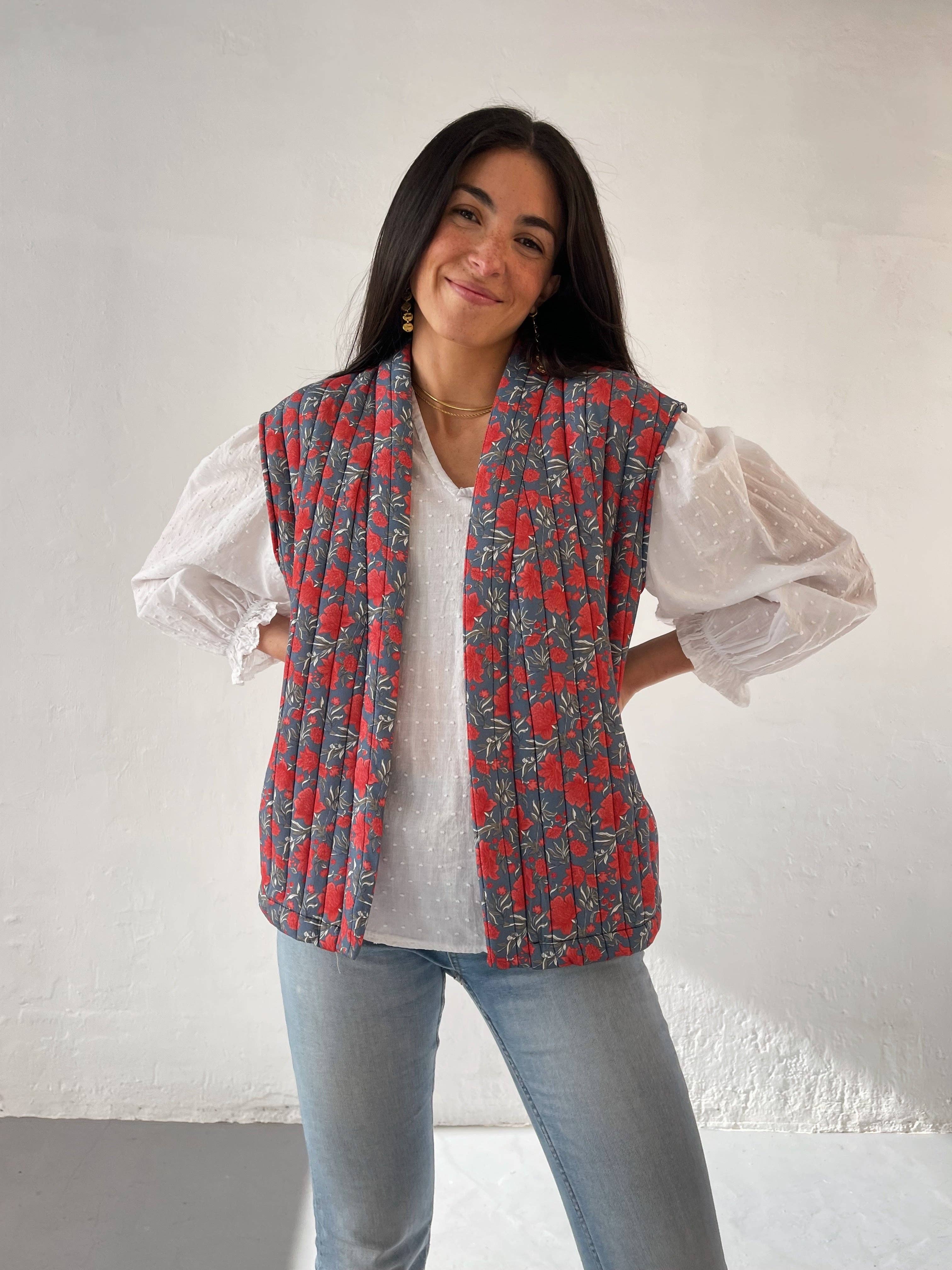 MindTraveler – wholesale Väst - Dam – Floral vadderad väst5